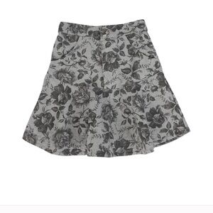Petite Amalie Rose Print Denim Skirt